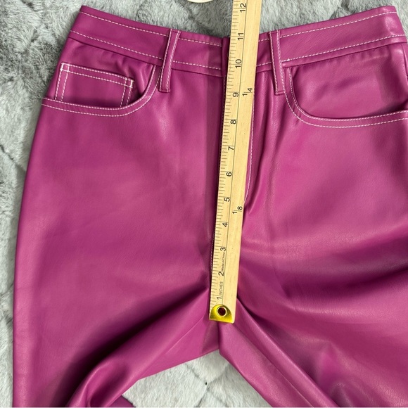Staud Eli Faux Leather Pants In Pink Fuchsia NWT - Picture 7 of 15